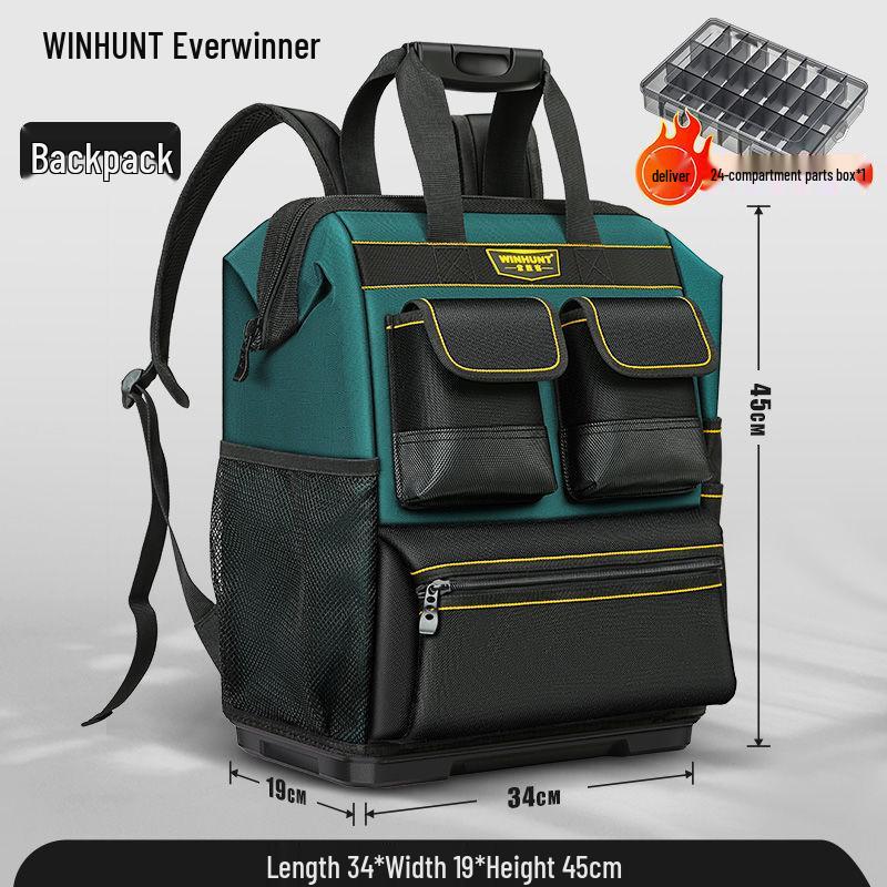 Multifunctional Canvas Tool Backpack for Electricians and Woodworkers