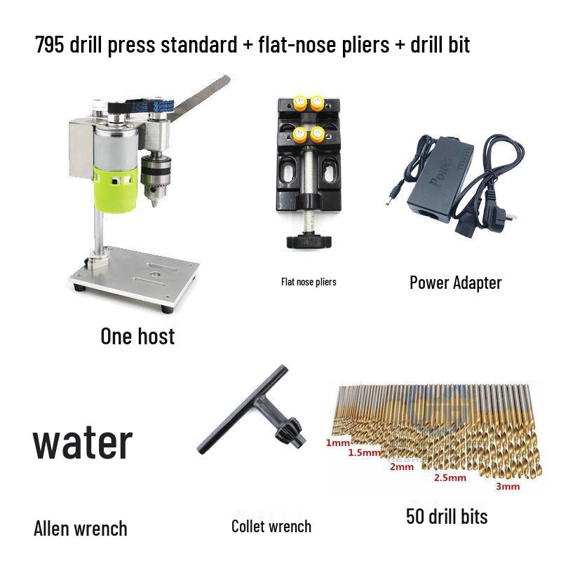 Compact Precision Desktop Drill Press for DIY and Watch Repair, Variable Speed Electric Benchtop Tool