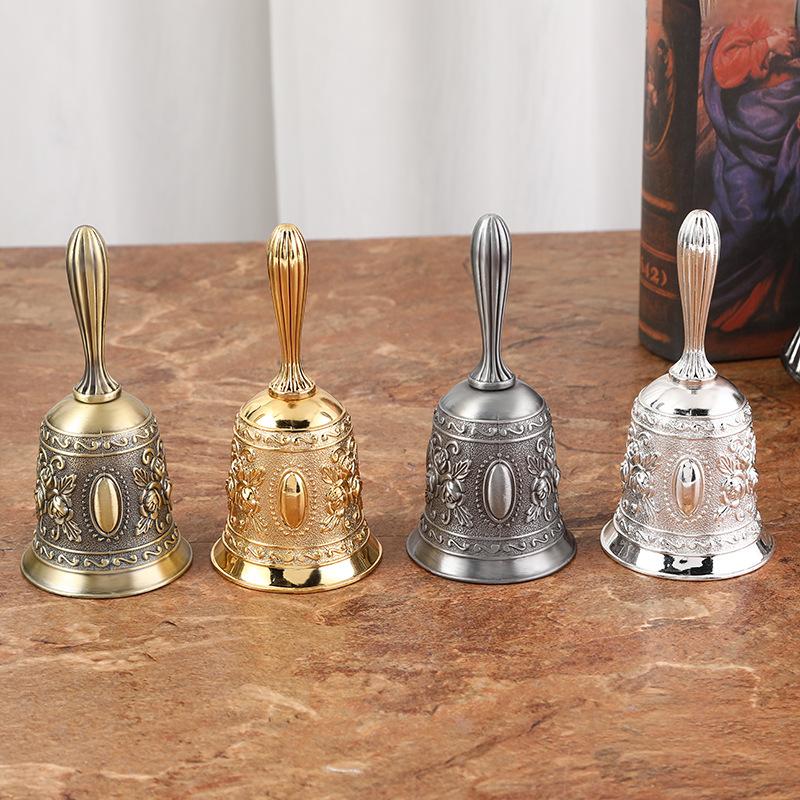 Nordic Retro Service Bell, Hand Bell for Restaurant Bar, Fashionable Home Decor Tabletop Call Bell with Ringer
