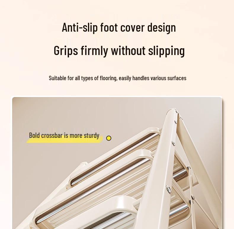 Telescopic Folding A-Frame Ladder: Thickened Indoor Multi-Functional 4-Step Stool