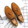 Spring Matte Tassel Slip-on Leather Shoes for Men - Versatile British Nightclub Style, Large Size