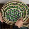 1PC Handwoven Bamboo Fruit Basket Bamboo Household Bamboo Sieve Tray Bamboo Strainer Ethnic Traditional