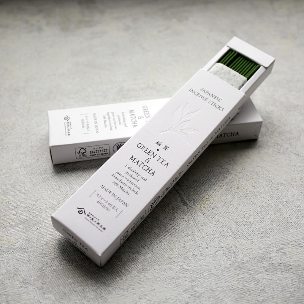 Bastoncini di incenso Noguchi Kumataro Tea Garden, Profumo di tè verde e matcha, Circa 40 bastoncini, Legno di sandalo, Isola di Awaji, Deodorante, Fatto in