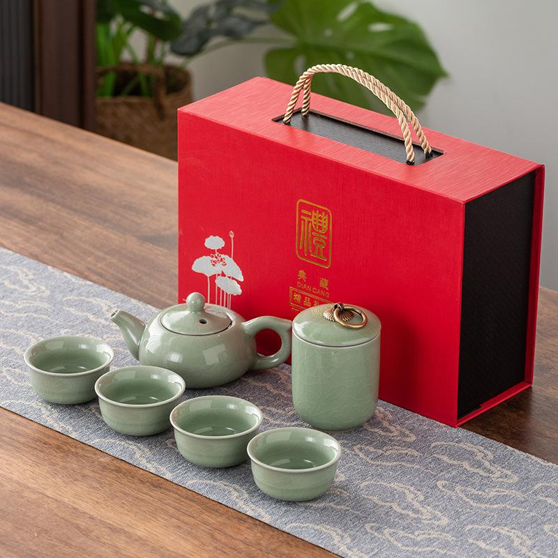Geyao Ru Kung Fu Tee-Set Guochao Geschenkbox Keramik Tee-Set Geschenke Firmen-Jahresversammlung Geschenke