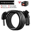 Portable Frosted Steel Cable Bicycle Lock with Anti-Theft Combination for Mountain Bikes and Electric Vehicles