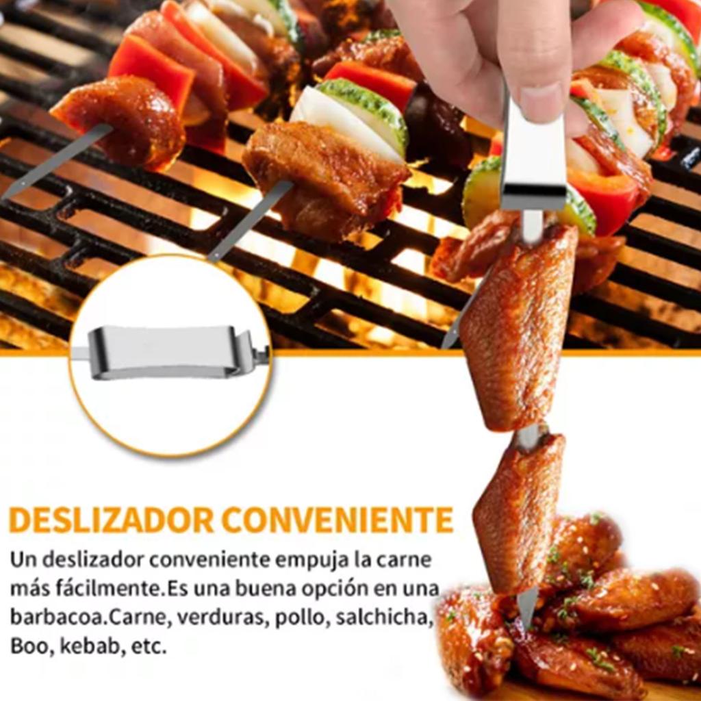 Barbecue Skewers Stainless Steel Roasting Sticks BBQ Accessories for Camping Grill Cooking