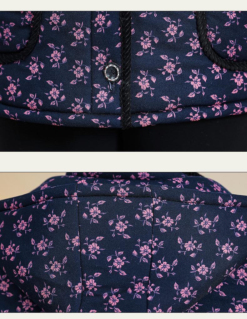 Grandma's Warm Velvet-Lined Winter Coat - Cozy Cotton Jacket for Mid-Aged & Elderly Women