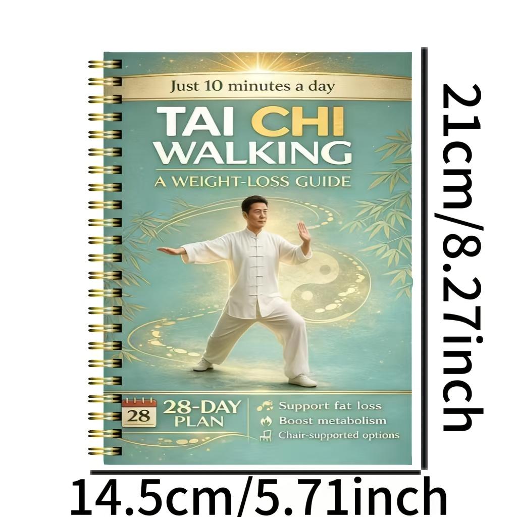 Manuale di Pratica Tai Chi Per Anziani Principianti Rilegato a Spirale Guida all'Allenamento Marziale Incluse Pagine su Esercizi Quotidiani Progressivi