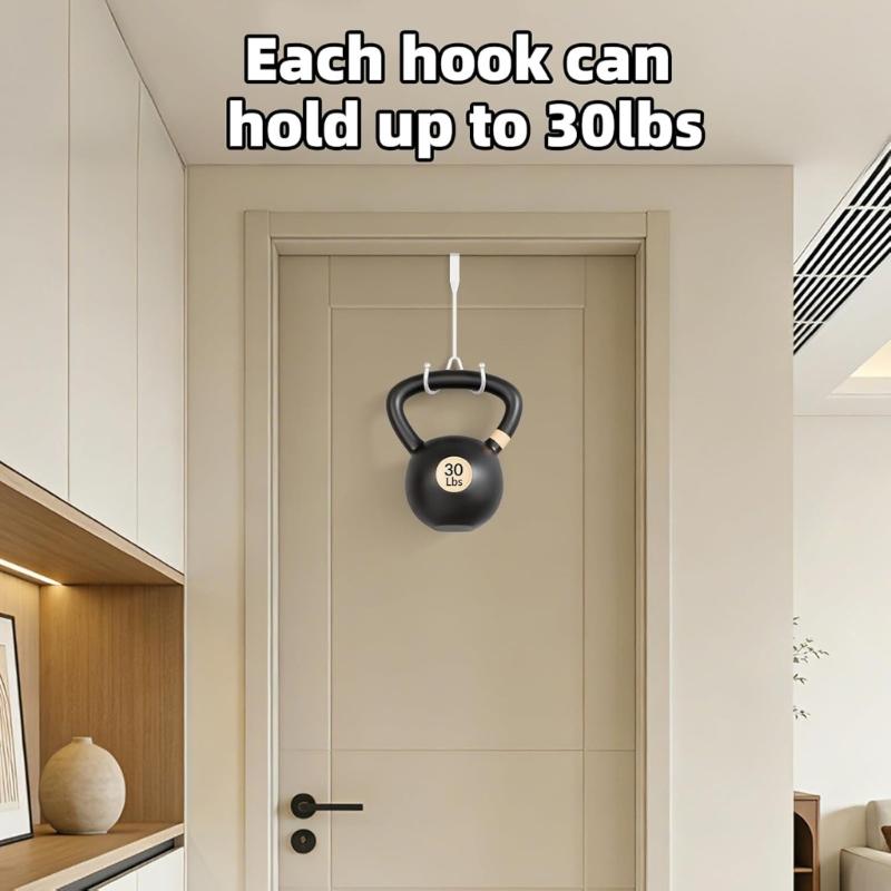 2Pcs Heavy Duty Over The Door Hooks Easy Installation Sturdy Metal Hangers For Coats Bags Towels Clothes