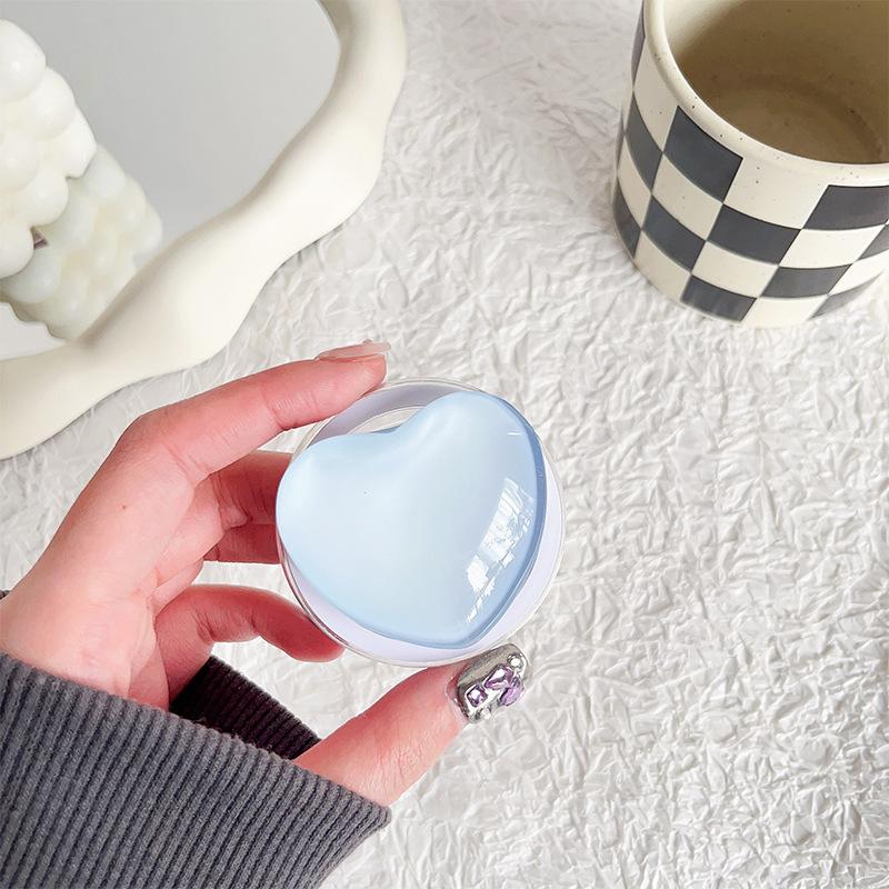 

Симпатичный стеклянный держатель для телефона с магнитным сердечком, карман для гнезда, поддержка Magsafe IPhone Mac Safe, расширяющая подставка для кольца небесно-голубой