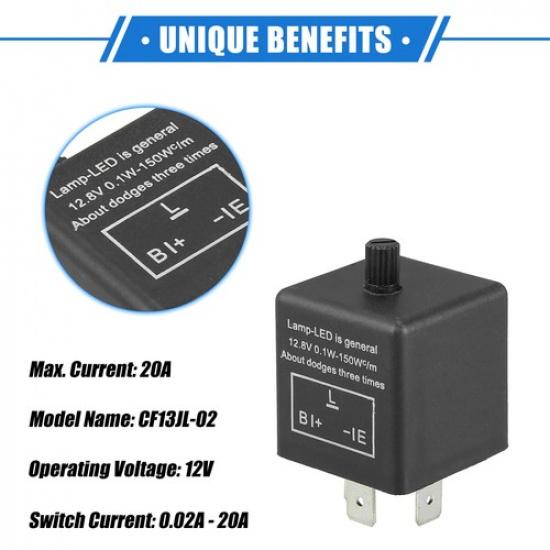 ONE Car Motorcycle Electronic LED Flasher Relay Fix, CF13JL-02 3 Pin Universal
