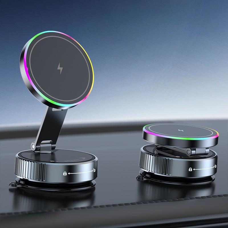 15W MagSafe Car Charger Wireless Fast Charging Magnetic Car Mount 360° Adjustable Holder for iPhone & Android