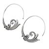 Retro Ethnic Silver Spiral Pattern Large Earrings for Women