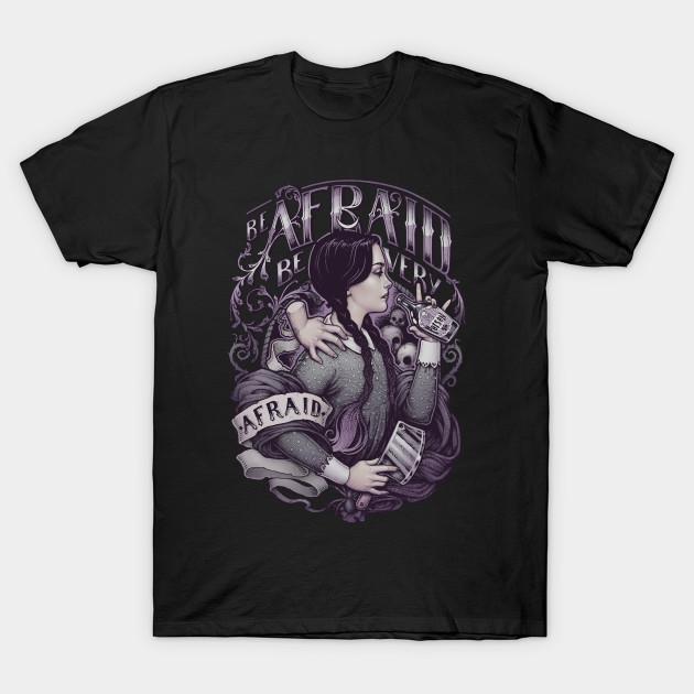 

Men Black Print T-shirt Be Afraid No-Cut Transfer Paper Print Cotton Tshirt 4XL чорний