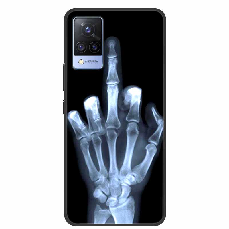 For Vivo S9 V21 V21e Case Black Silicone Back Cover Case For Vivo V21 S9 V21e Phone Cases Cover V 21 e S 9 Funda Coque Cartoon