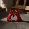 Halloween Tabletop Ornament Gothic Devil Hands Heart Statue, Demon Fingers in A Gesture Realistic Texture Sculpture Sculpture, Resin Love Sign