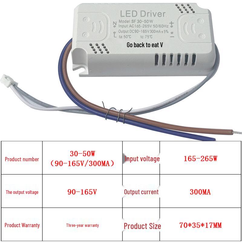 Non-Isolated Constant Current LED Driver 24W/50W Single Color Power Supply for Ceiling Lights