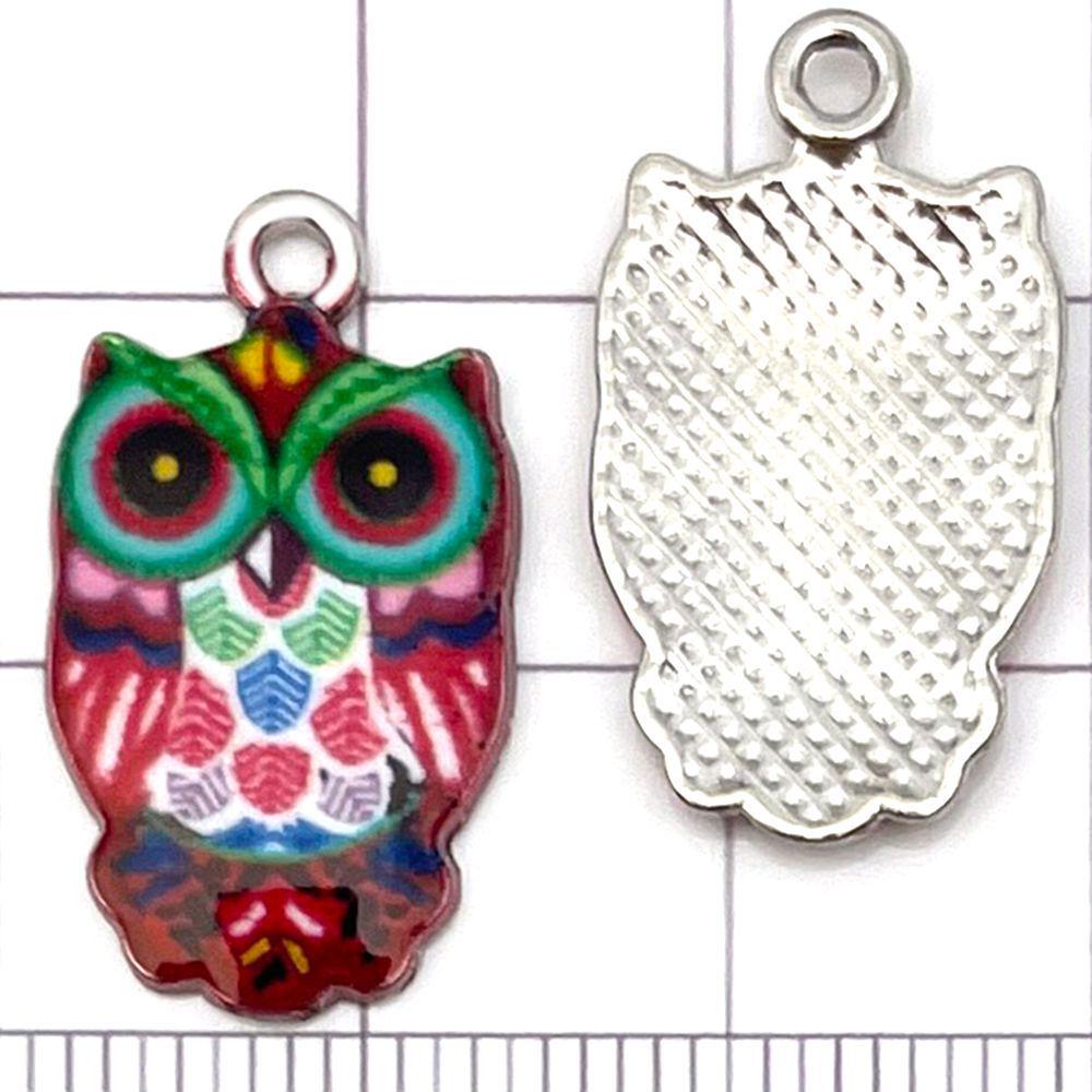 Colorful Owl Enamel Charms, 20pcs - Alloy Pendants for DIY Bracelets & Necklaces