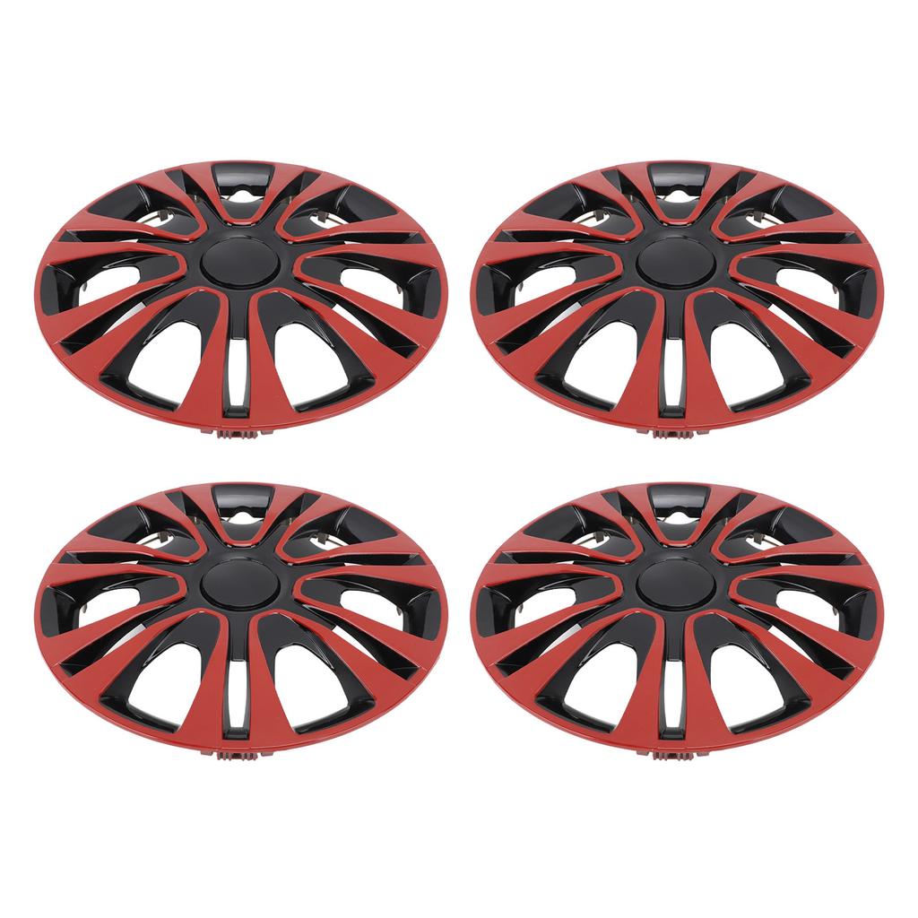 4Pcs Wheels Rim Cover 13 Inch Black Red Stylish Durable Protective Hubcap Wheel Covers For Most