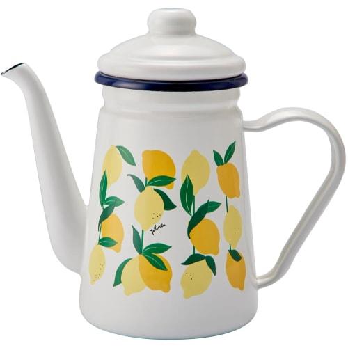 Toyo Horo Plune Enamel Cafe Pot, Lemon, Size: Approx. W21.5 X D11 X H19.5 PCP-703
