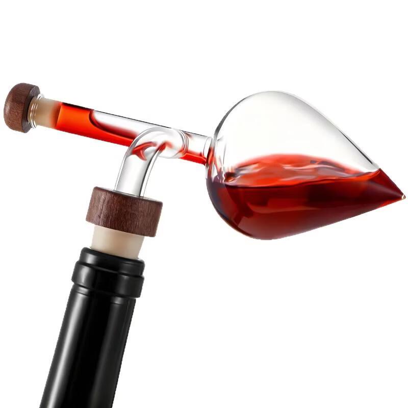 Portable Transparent Wine Pourer with Cork