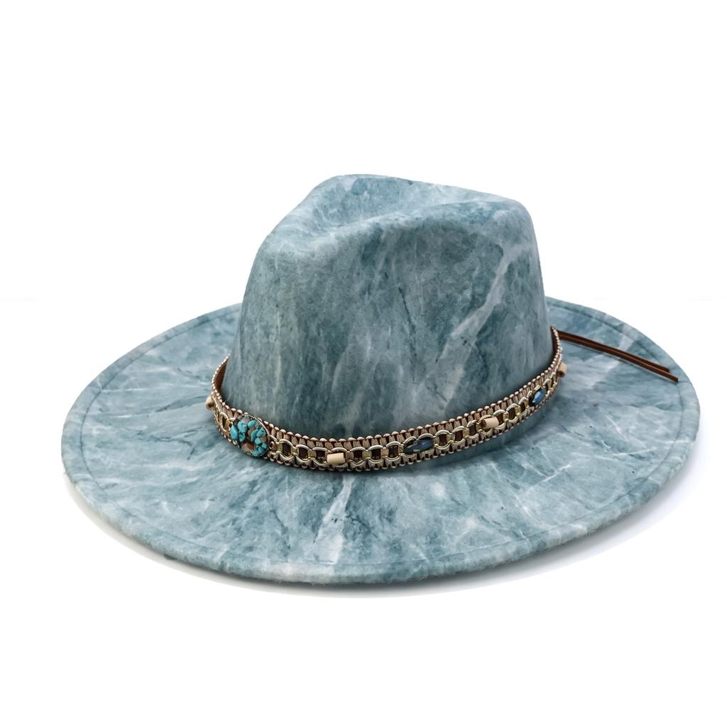 Tie-dye Western Cowboy Hat European, American and British Style Cowboy Hat Fashion Accessories Personalized Versatile Cowboy Hat New
