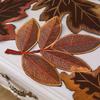Brown Maple Design Maple Leaf Table Runner Autumn Colors Harvest Theme Table Cloth Flocked Texture Embroidered Table Runner