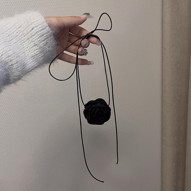 Lace Flower Necklace Vintage Romantic Ribbon Choker Chain Necklace Wedding Bohemian Lace Flower Collar Choker Jewelry