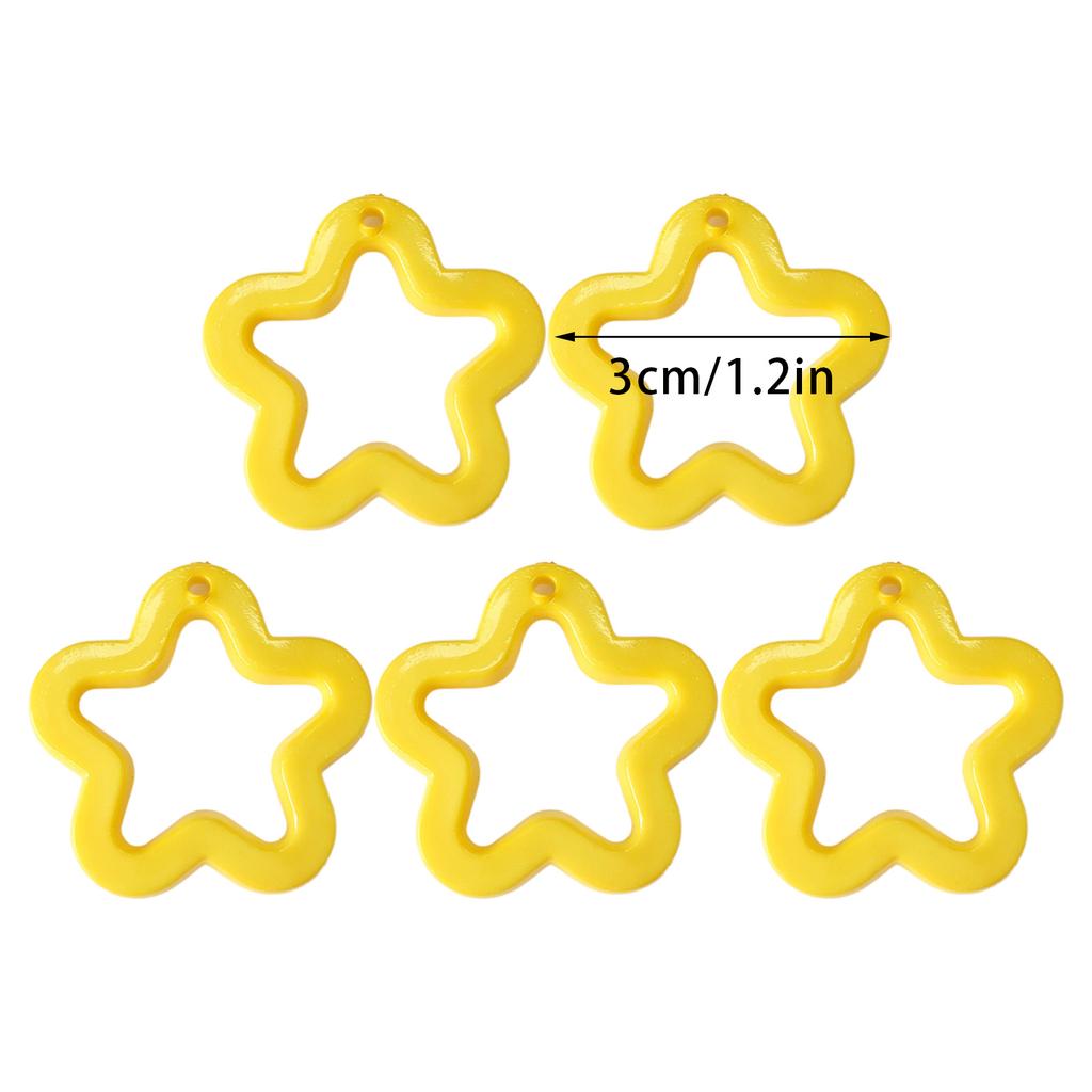 5pcs Acrylic Hollow Flower Charm Star Pendant Spacer Bead for DIY Earring Necklaces Bracelets Jewelry Making Findings