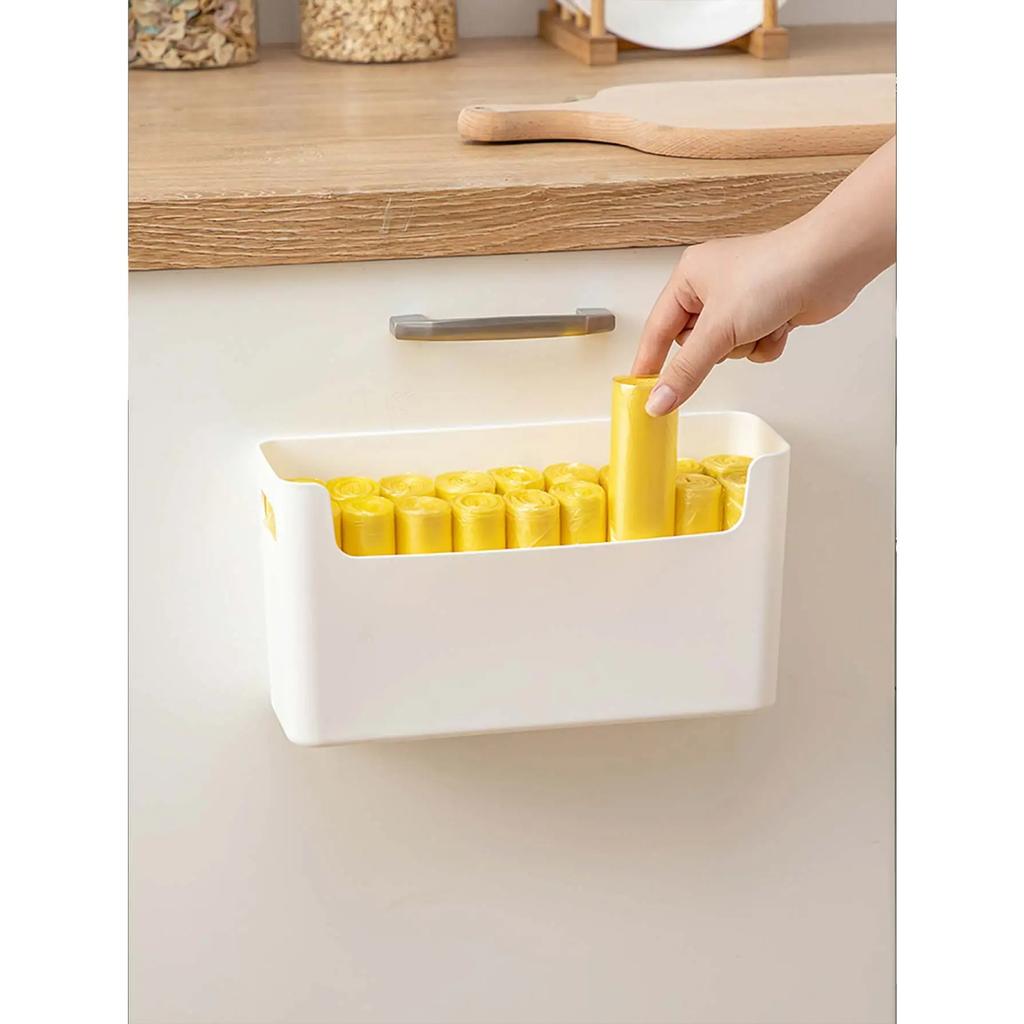 Plastic Bag Storage Box Multifunctional Trash Bag Container Garbage Bag Holder Kitchen Cabinet Storage Organizer