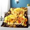 1PC Custom Name Golden Roses Butterflies flannel blanket versatile, all-season throw suitable for the living room, bedroom, camping, travel, and gift