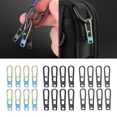 8 Stück Reißverschlussanhänger Ersatz Titanlegierung Hängeschnalle Abnehmbare Reißverschlussanhänger für Gepäck Kleidung Rucksäcke