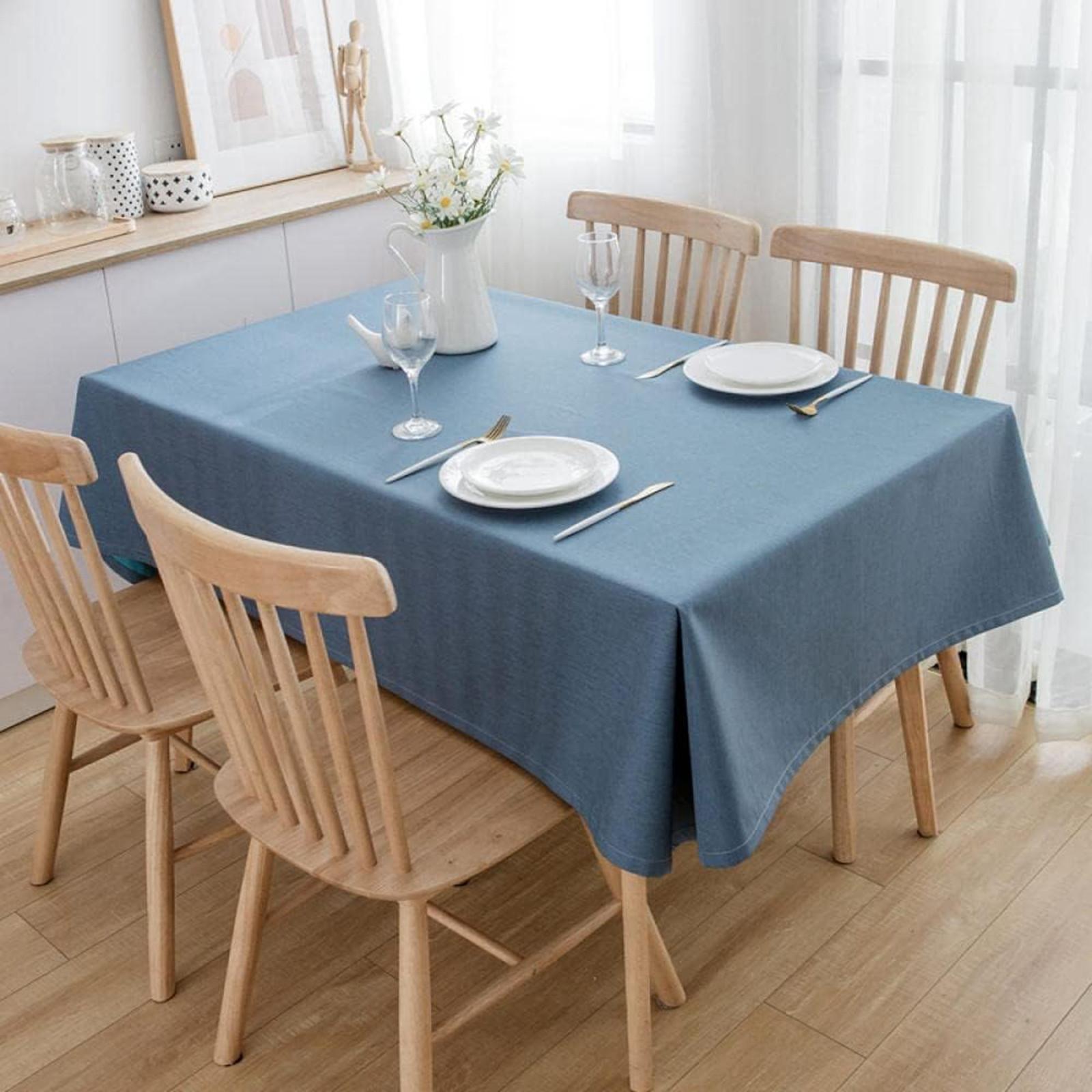 

Водонепроницаемая и маслостойкая скатерть, не требующая стирки и термостойкая, однотонная прямоугольная для стола, кофейного столика, скатерть, ПВХ коврик для стола. One Size синий