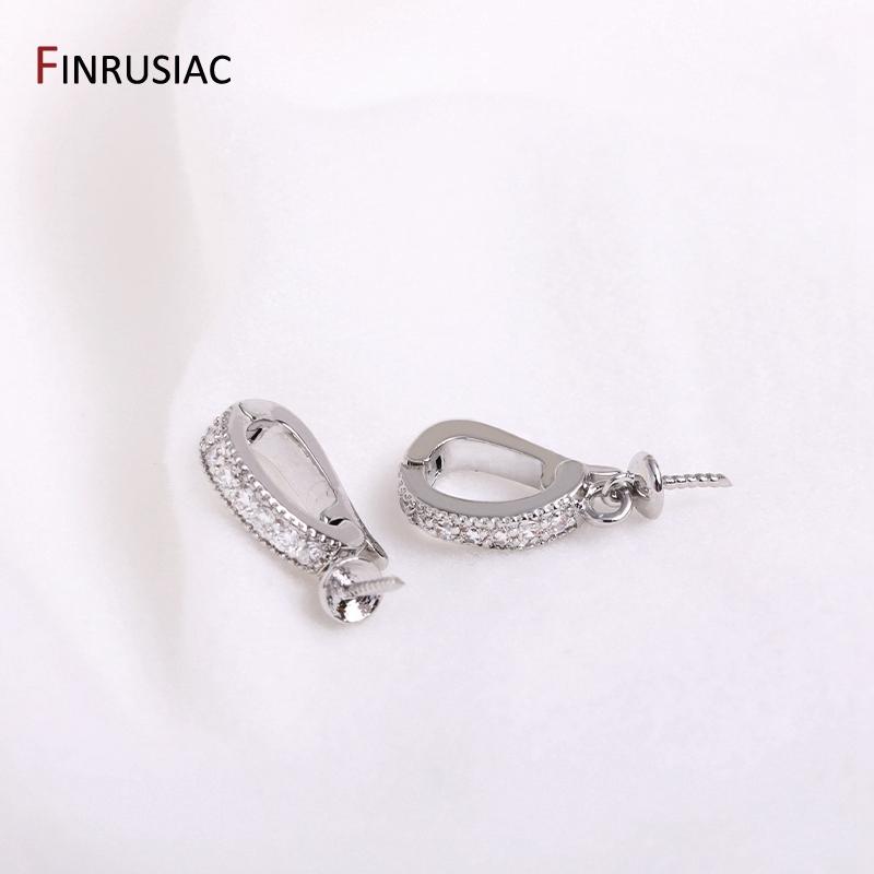 14K Gold Plated Brass Pearls Clasps Decorative Connector Fastener Pearl Pendant Bail Handmade DIY Jewelry Making Accessories