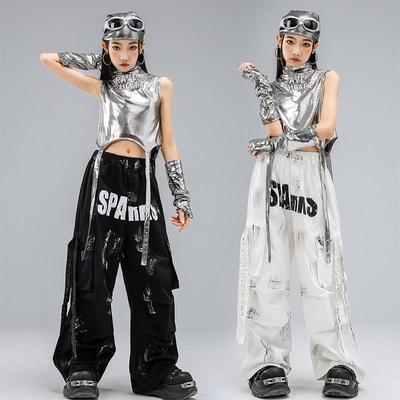 Dziecięcy Modny Zestaw Street Dance Hip-Hop - Kostium do Tańca Jazzowego dla Chłopców i Dziewcząt, Strój na Pokaz Mody