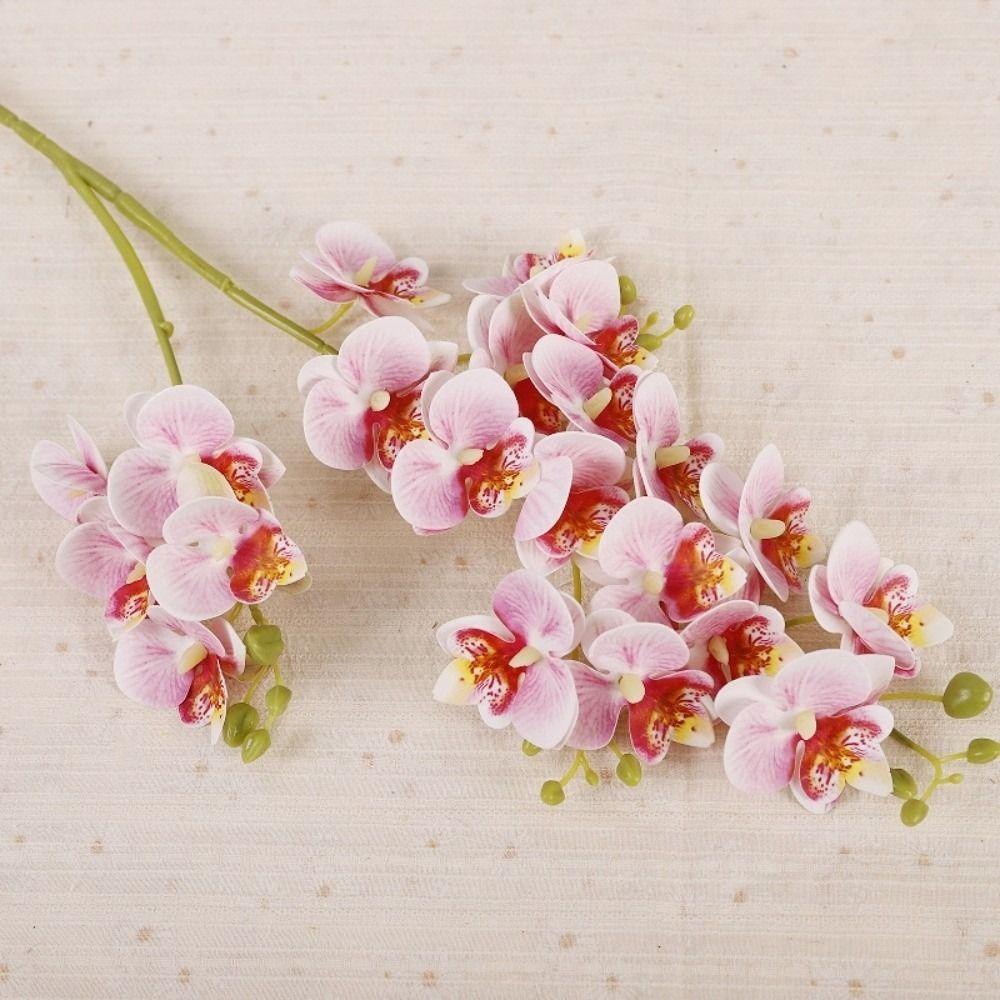 21 Heads Artificial Phalaenopsis Branches Real Touch Fake Mini Flowers  Dining Table