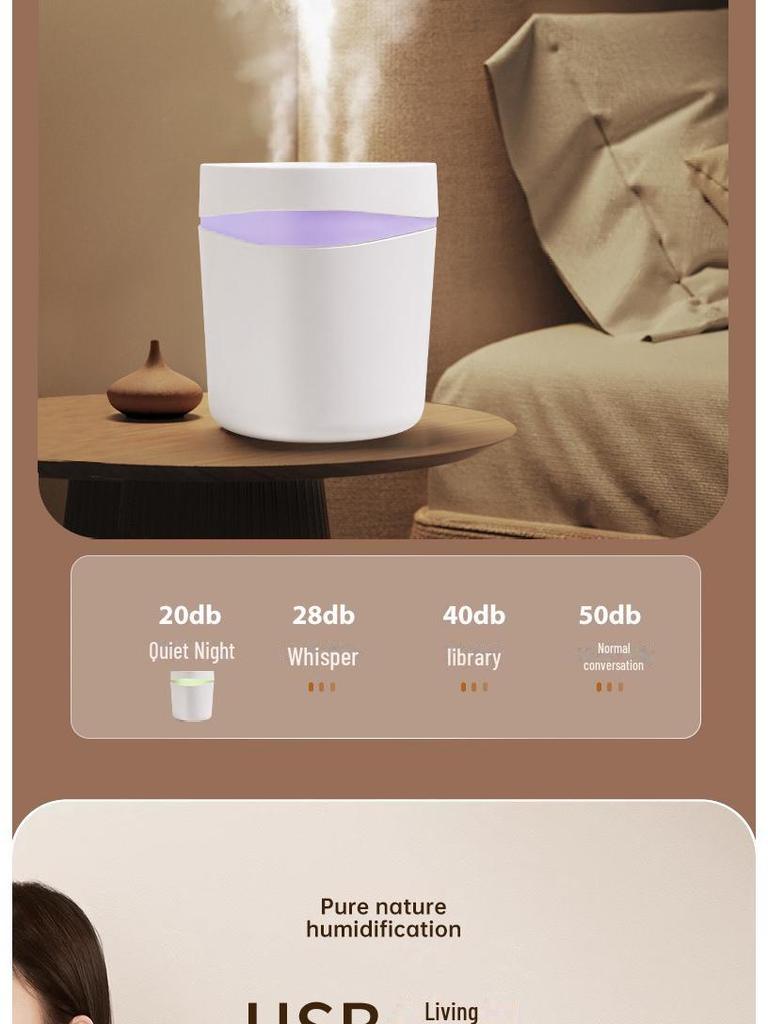 Dual-Function Humidifier and Night Light with Remote Control – Silent, Large-Capacity Aromatherapy Device for Bedroom