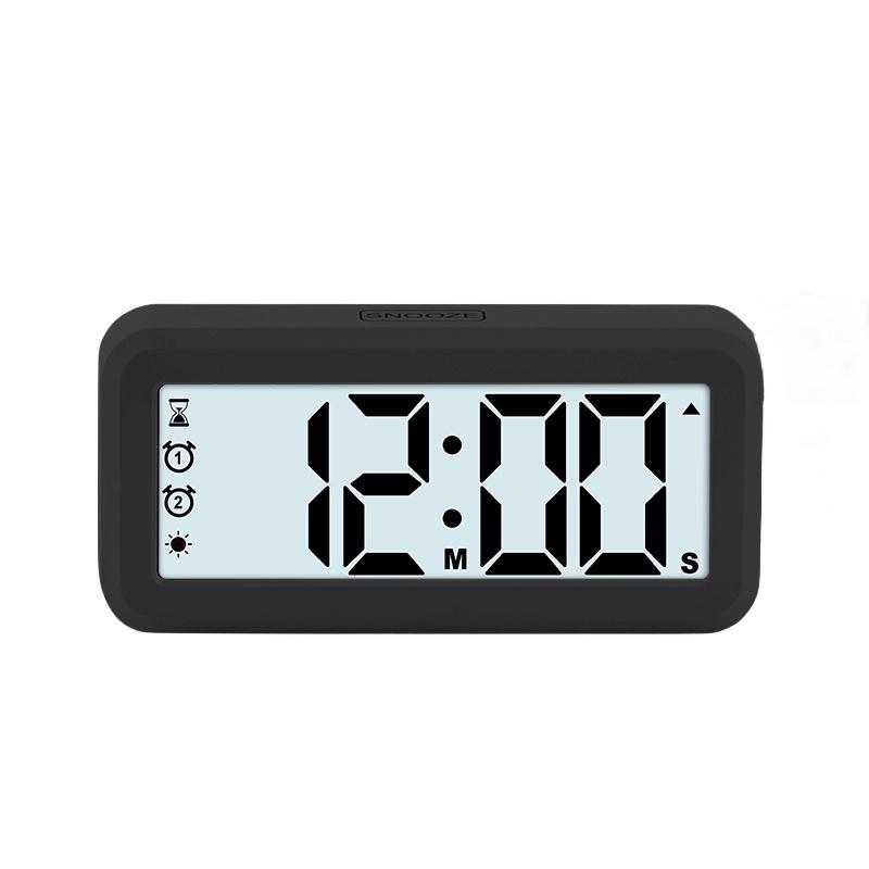 Battery Powered Digital Alarm Clock Backlight Auto Dimmer Timing Countdown 2 Alarm Snooze Table Clock 12/24H Magnetic LCD Clock