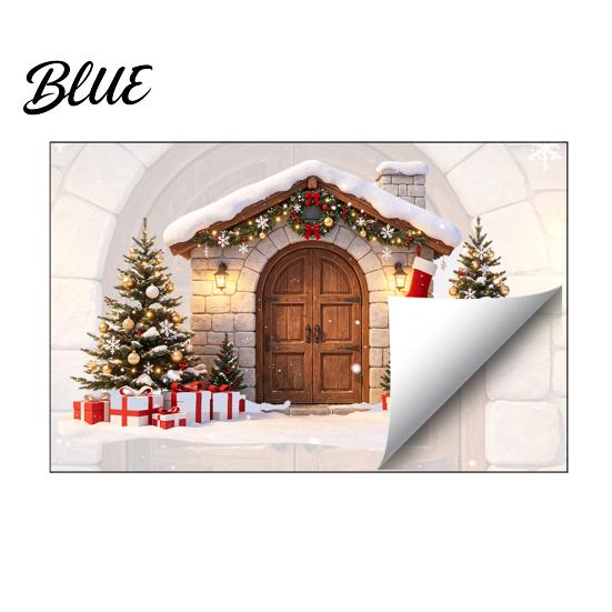 Winter Decoration Sticker Snow House Wall for Christmas Waterproof Holiday Stone Christmas Decals Decal Removable Mural Living Room Bedroom