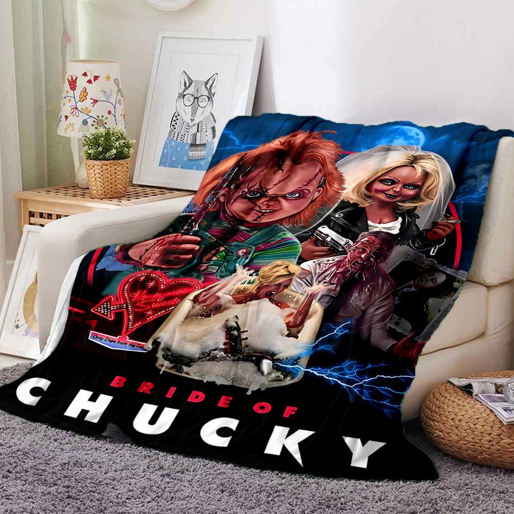 1pc Chuckys Return Flannel Blanket,Ultra Soft Warm Plush Throw for Home Bedroom Bed Sofa Cover Camping Picnic Gift Y72426