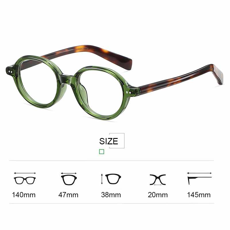 New Fashion Anti Blue Light Glasses Retro Oval Art Myopia Optical Eye Glasses Frame Men's Women's Elliptical Small Frame Eyewear