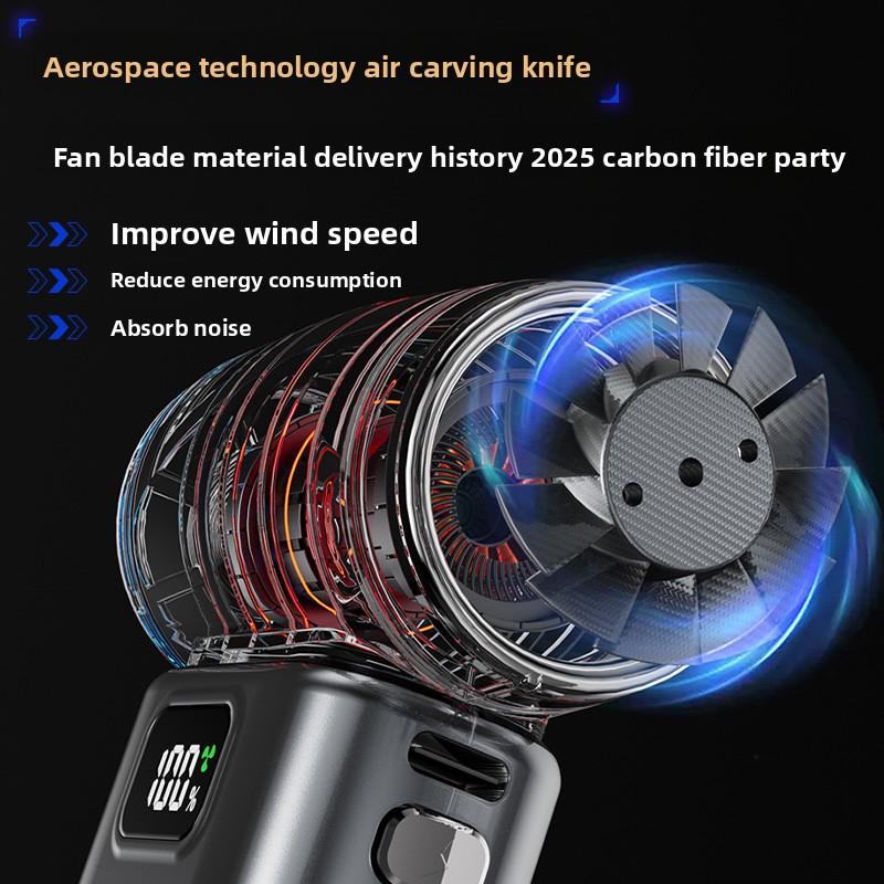 Rechargeable Mini Violent Handheld Fan 6000mAh 9W Motor Portable USB High Speed Desk Surface Blowing Dust Fan Handy Turbine Fan