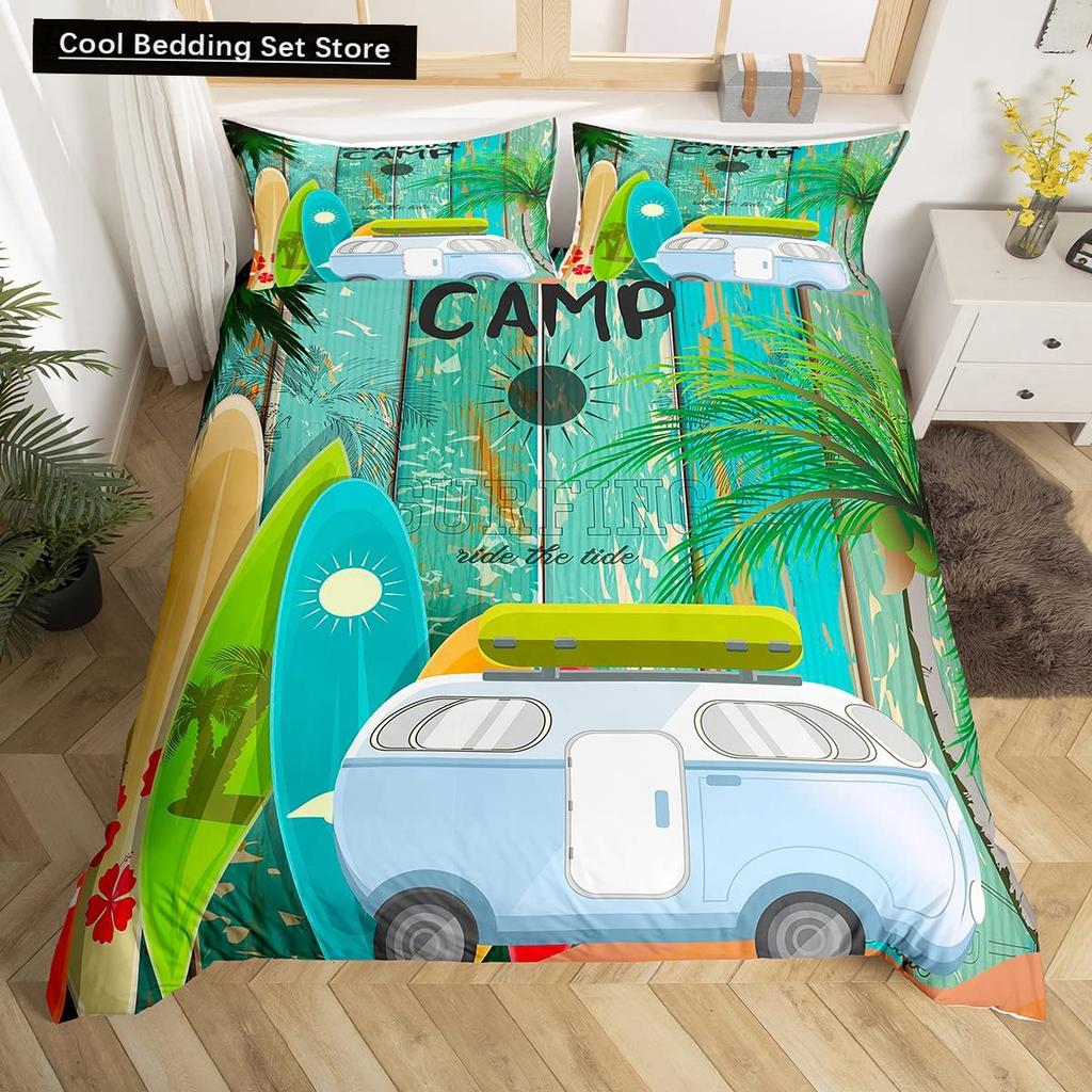 Camping Äventyr Kung Drottning Påslakan Utrustning Yxa Stock Sängkläder Set Lägereld Spade Täcköverdrag Polyester Täckeöverdrag
