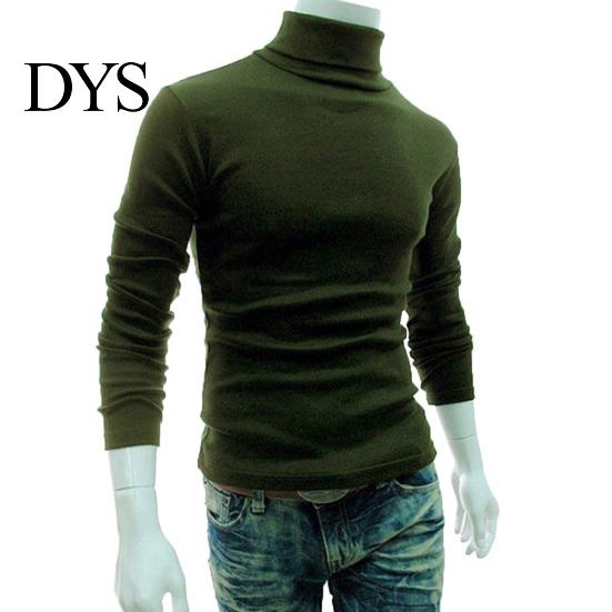 Herren Herbst Einfarbig Langarm Rollkragen Gestricktes Schlankes Unterhemd