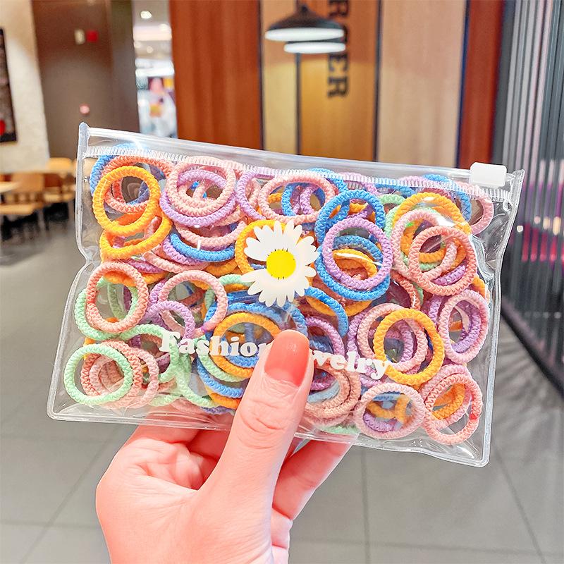 100 Buc/Pungă Elastice de Păr Simple Practice Mici Fete Copii Accesorii Inel Coadă de Cal Bentiță