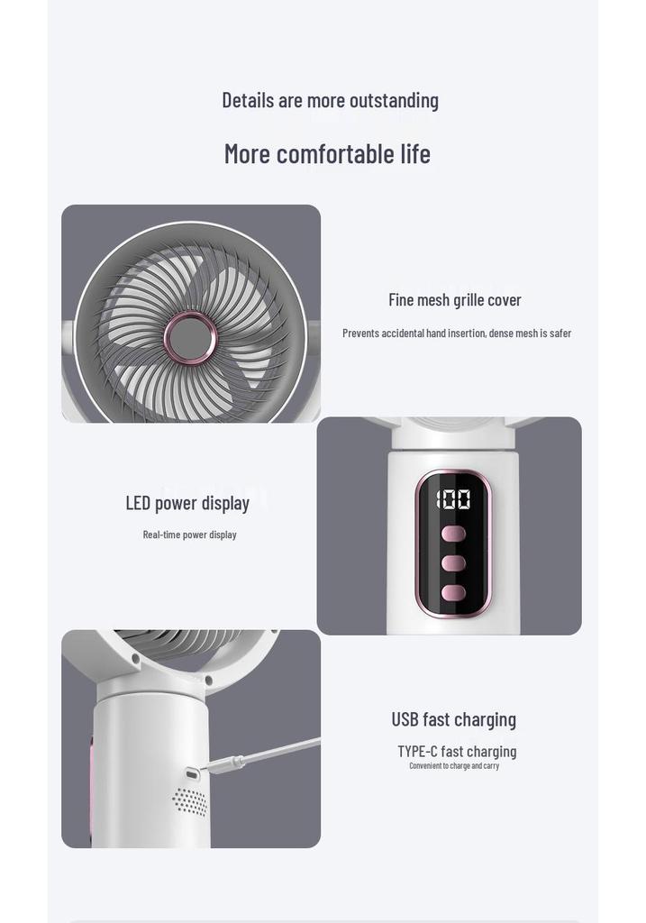 Smart Retractable Oscillating Air Circulator Fan for Floor & Table Use