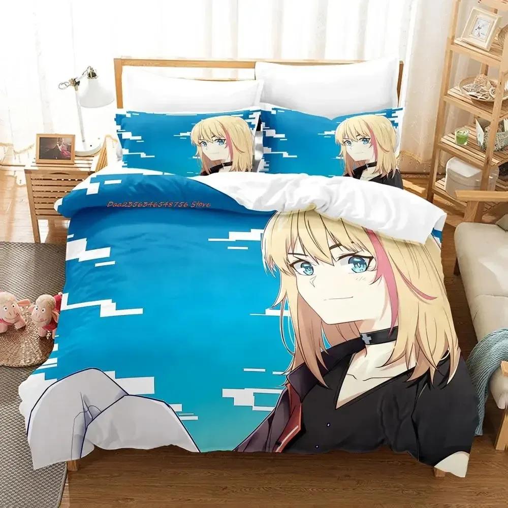

Comforter I Wonder Egg Priority Bedding Set Single Twin Full Queen King Size Bed Set Adult Kid Bedroom S Anime Bed Comforter (quilt)-EU Single(135*200cm)3pcs