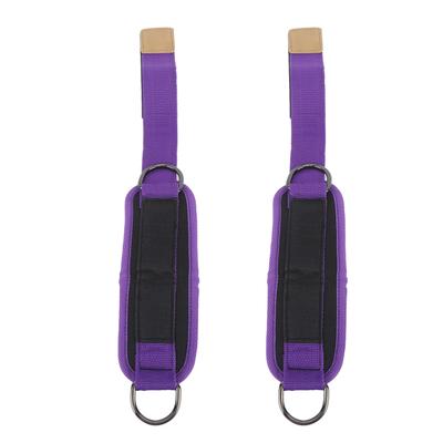 2 Peças Tornozeleira para Kickbacks na Máquina de Cabo Argola de Ferro D Punho de Tornozelo para Academia para Treino de Fitness Roxo