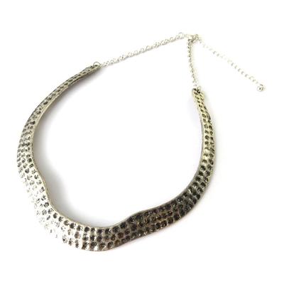 [N7208] - Designer-Halskette 'Cléopatra' aus gealtertem Silber