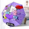 BT21,Cartoon Automatic Folding Umbrella Compact 8 Rib Design,Unique Style,Suitable for Everyday Outdoor Use,Perfect Gift for Friends a